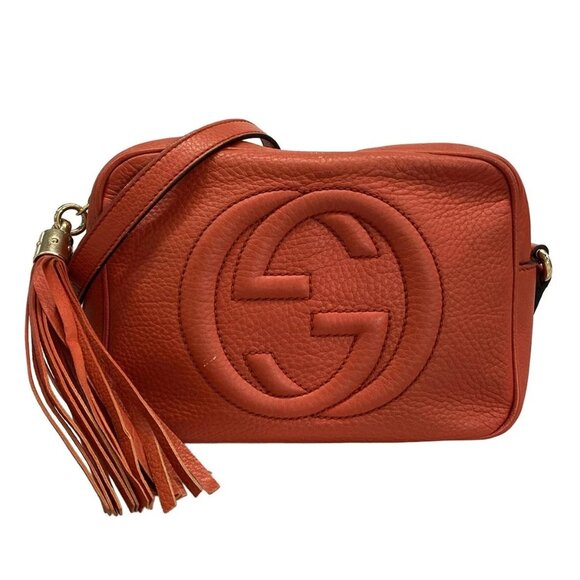 Gucci Handbags - Auth GUCCI Soho 308364 Red Leather - Shoulder Bag